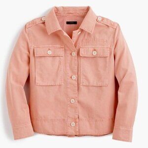 J. Crew Safari Shirt Jacket Size Small Oversized Pink Military Utility G0219